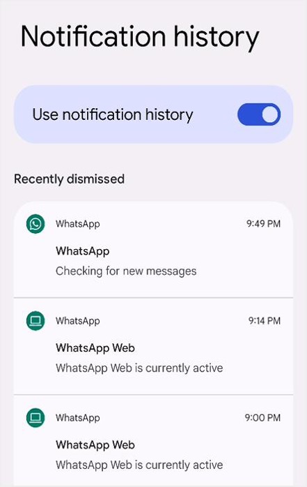 Notification History 